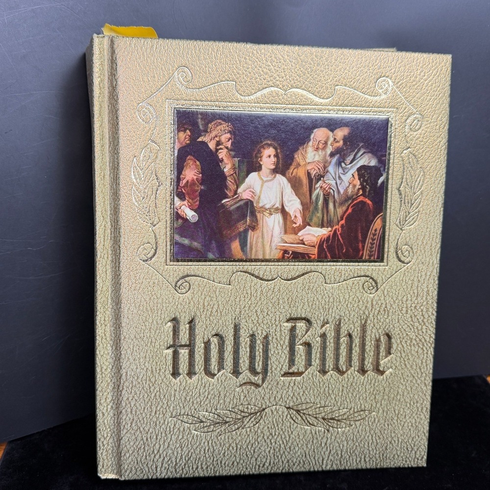 Vintage KJV Holy Bible: Heirloom Bible, Publishers Gold Hardcover Red Letter Ed